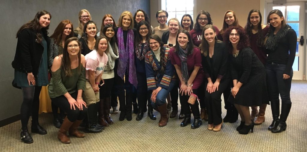 WILL students and WGS majors pose with Steinem.